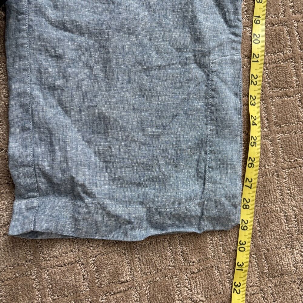 Athleta Cabo Blue Linen Wide Leg Pants Sz. 12 like new, with pockets - Picture 12 of 13